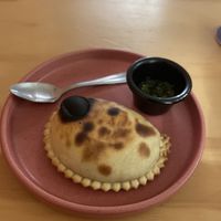 Elote empanada  at Coral Vegan Pizza in Playa Del Carmen