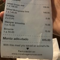   at Coral Vegan Pizza in Playa Del Carmen