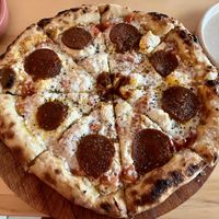 Pepperoni pizza  at Coral Vegan Pizza in Playa Del Carmen