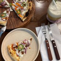 Our favorite of the night, La Meca  at Coral Vegan Pizza in Playa Del Carmen