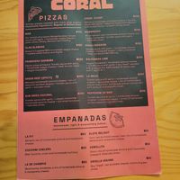 Menu Dec 2023 at Coral Vegan Pizza in Playa Del Carmen