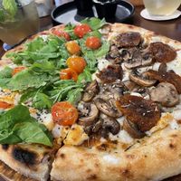 Tulum and Fresh Paradise pizza  at Coral Vegan Pizza in Playa Del Carmen