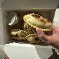 Awesome empanada dough   at Coral Vegan Pizza in Playa Del Carmen