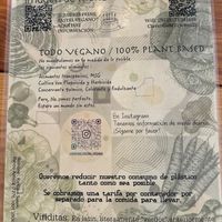 Menu October 2024 at Viriditas Cocina Vegana in Oaxaca