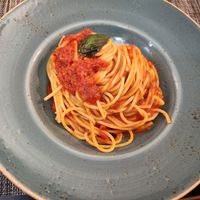 Spaghetti with tomato sauce at Snack Bar Castello in Venice