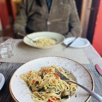 Spaghetti With Garlic And & Mixed Vegetables  at Snack Bar Castello in Venice