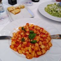 Gnocchi with tomato sauce at Bagni Silvano Bar Ristorante in Zoagli