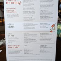 Menu at The Spread Eagle in Blackburn
