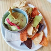 Guacamole and corn chips at Nordest Cafè in Puigcerda
