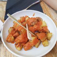 Brave potatoes at Nordest Cafè in Puigcerda