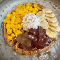 Waffle with fruit  at Malila Coffee in Valencia