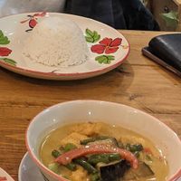 Vegan green Thai curry at Taste of Thailand in Sheffield