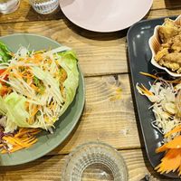 Papaya salad and deep fried tofu at Taste of Thailand in Sheffield