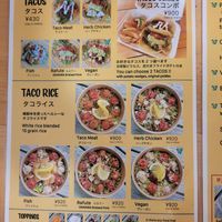Menu 9/20 at Sunny Tacos in Okinawa