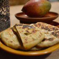 Stuffed Spicy Potato Paratha at Eden Vegan Kitchen in Leiria