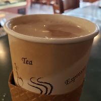 Chai tea latte with almond milk at Cait and Abby's Daily Bread Bakery in South Orange