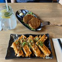 Sweet Potato Kroketten and Spicy Fried Tofu  at Takumi Ramen Kitchen in Vienna
