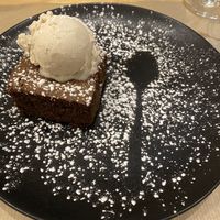 Vegan Brownie with Ice Cream desert  at TERRA in Funchal