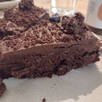 Vegan brownie dessert at TERRA in Funchal