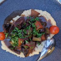 Bourguignon : champignons, carottes, céleri, sauce vinaigre de vin at TERRA in Funchal