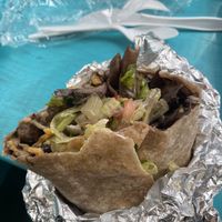 Portobello burrito, vegan sour cream and cheese  at Burrito Box in New York City