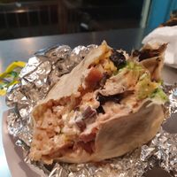 Portobello tofu with vegan sour cream and vegan cheese at Burrito Box in New York City