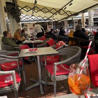 Outdoor seating area  at Café Extrablatt in Moers