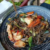 Tofu and noodles at The Market Restaurant in Albufeira
