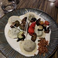 Creamy eggplant ravioli at The Market Restaurant in Albufeira