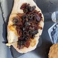 Vegan Bruschetta- mushrooms, red onion, peppers and olives  at Villa Craft Beer & Bread in Sintra
