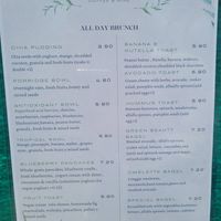 Menu at Neighbours in Tenerife