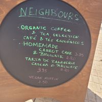 Menu at Neighbours in Tenerife