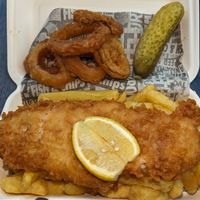 Just of few of the onion ring portion! at Walkers Quality Fish & Chips in Aberdovey