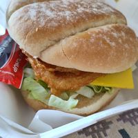 Bombay Bad Boy burger at Walkers Quality Fish & Chips in Aberdovey