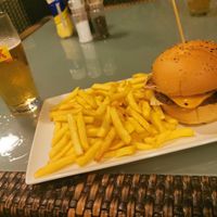 Vegan burger. So many fries!! at Badass Burgers in St Julians