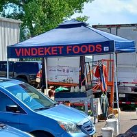 Parking lot tent at Vindeket Foods in Fort Collins