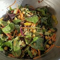 build your own salad with Thai peanut dressing at Greens Up - Main St in Santa Monica