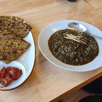 Lentil Prantha and Palak Tofu at Indian Food Junkiz in Launceston