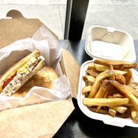 MLT sandwichh  at A. T. M. Vegan Deli in Brooklyn