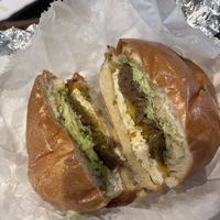 Seitan breakfast sandwich   at A. T. M. Vegan Deli in Brooklyn