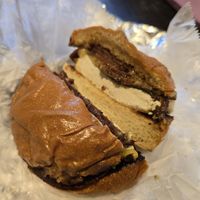 The pastrami egg and cheeze. at A. T. M. Vegan Deli in Brooklyn