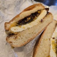 The bacon egg and cheeze. Perfection at A. T. M. Vegan Deli in Brooklyn