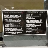 menu (current as of june 2023)  at The Radical Beet in San Diego