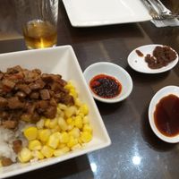 Rice and sauces... at Water Drop Teahouse in Metro Manila
