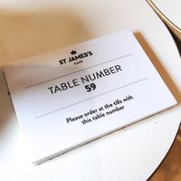 Self service/order by telling the table number at St James's Café in London