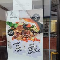 Vegan advertisment in the window at Istanbul Grill in Dortmund