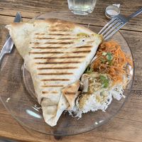 Dhal wrap with salad  at L'Okara in Caen