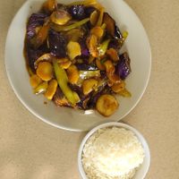 Eggplant in garlic sauce 😋 at Bo Asian Bistro in Round Rock