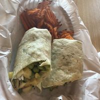 Veggie wrap w/ sweet potato fries  at Clean Eatz in Glendale