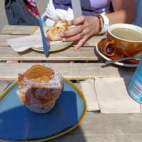 Absolutely amazing wee local cafe. Biscoff cuffing for me and PBJ for mum. at Zola's Bakery in Galashiels